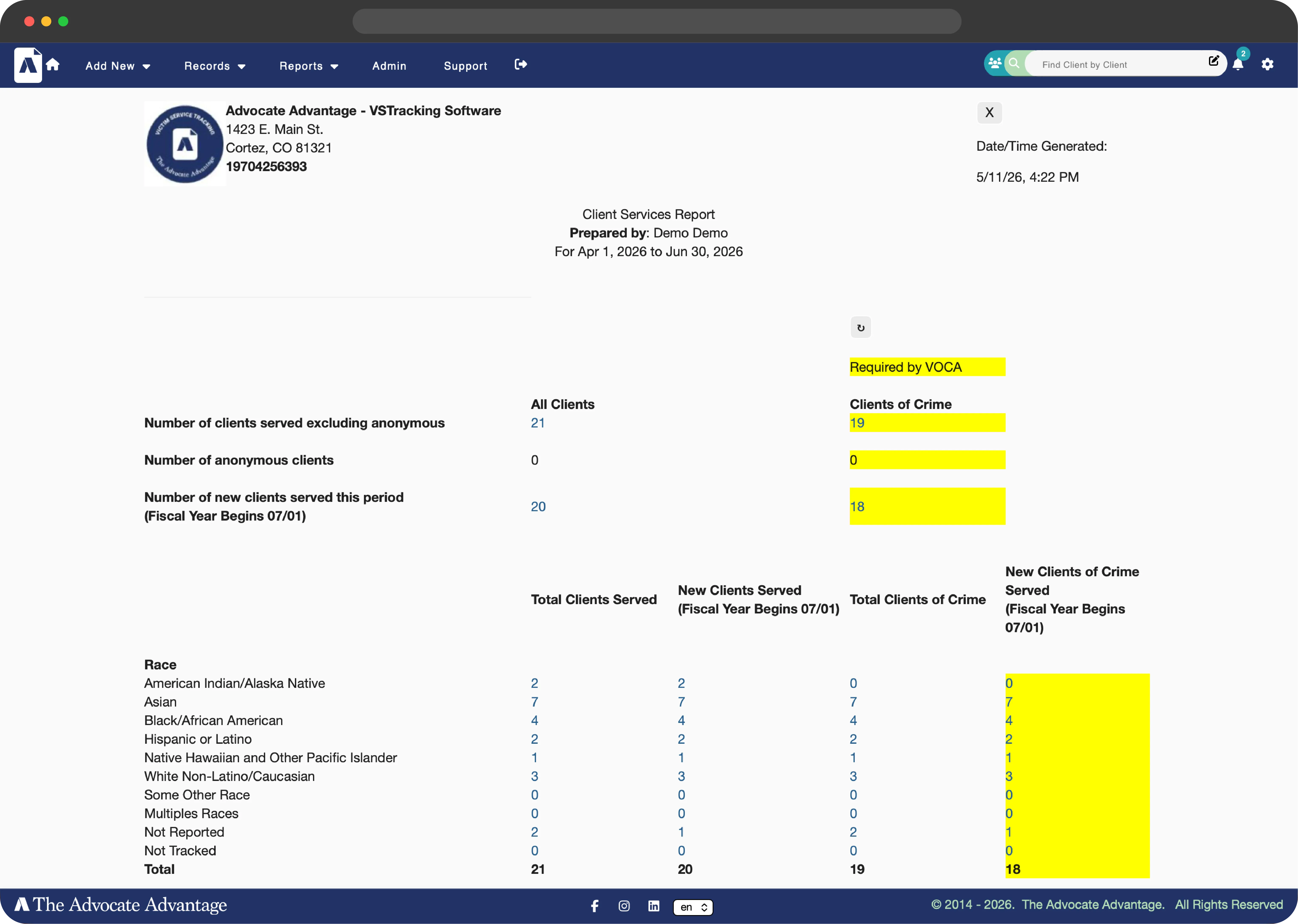 VSTracking report builder